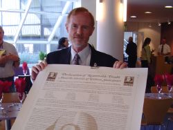 SAC chairman John Shahan, with the Declaration of Reasonable Doubt